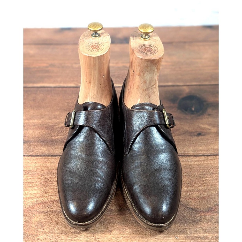 Cole Haan Monk Strap Shoes Mens 9.5 Brown Good Leather Buckle C11640
